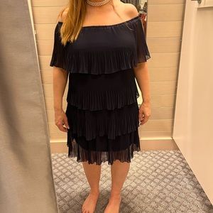 NWT Navy blue off shoulder dress.
